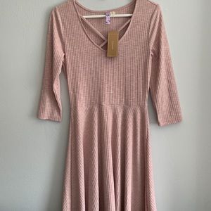 Francesca’s Blush Pink Dress with Quarter Sleeve